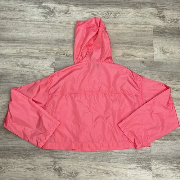ASOS Pink Cropped Long Sleeve Zip Front Lightweight Windbreaker Hoodie Size 2 - Picture 6 of 14
